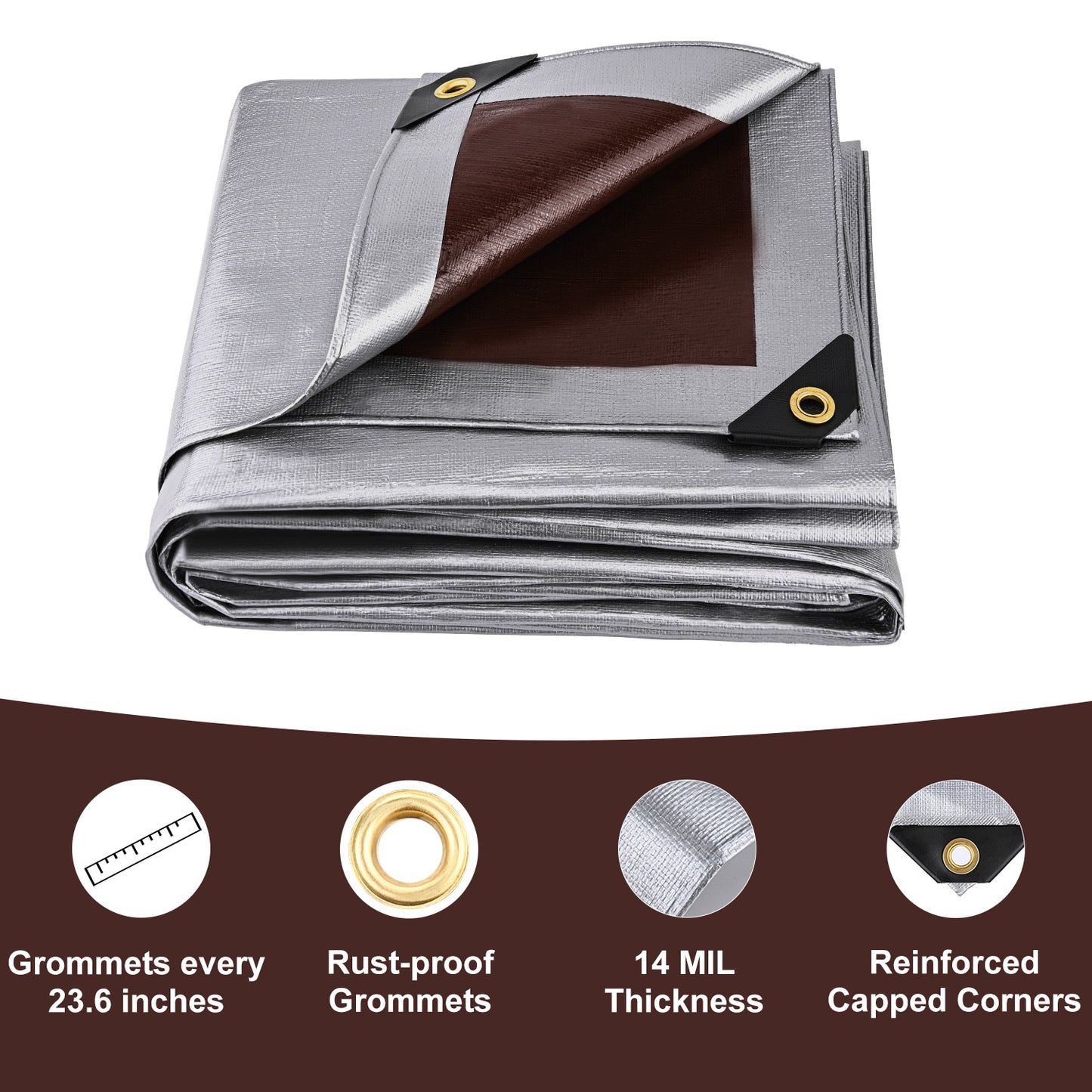 14 Mil Heavy Duty Tarp 8x10Ft