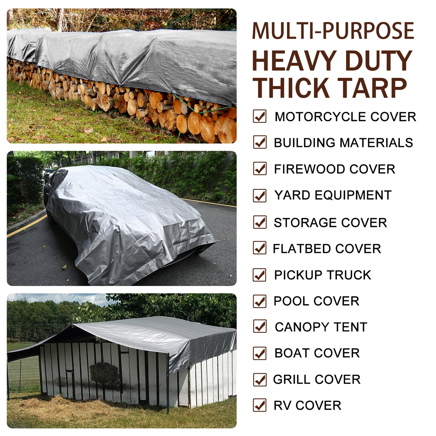 14 Mil Heavy Duty Tarp 10x12Ft
