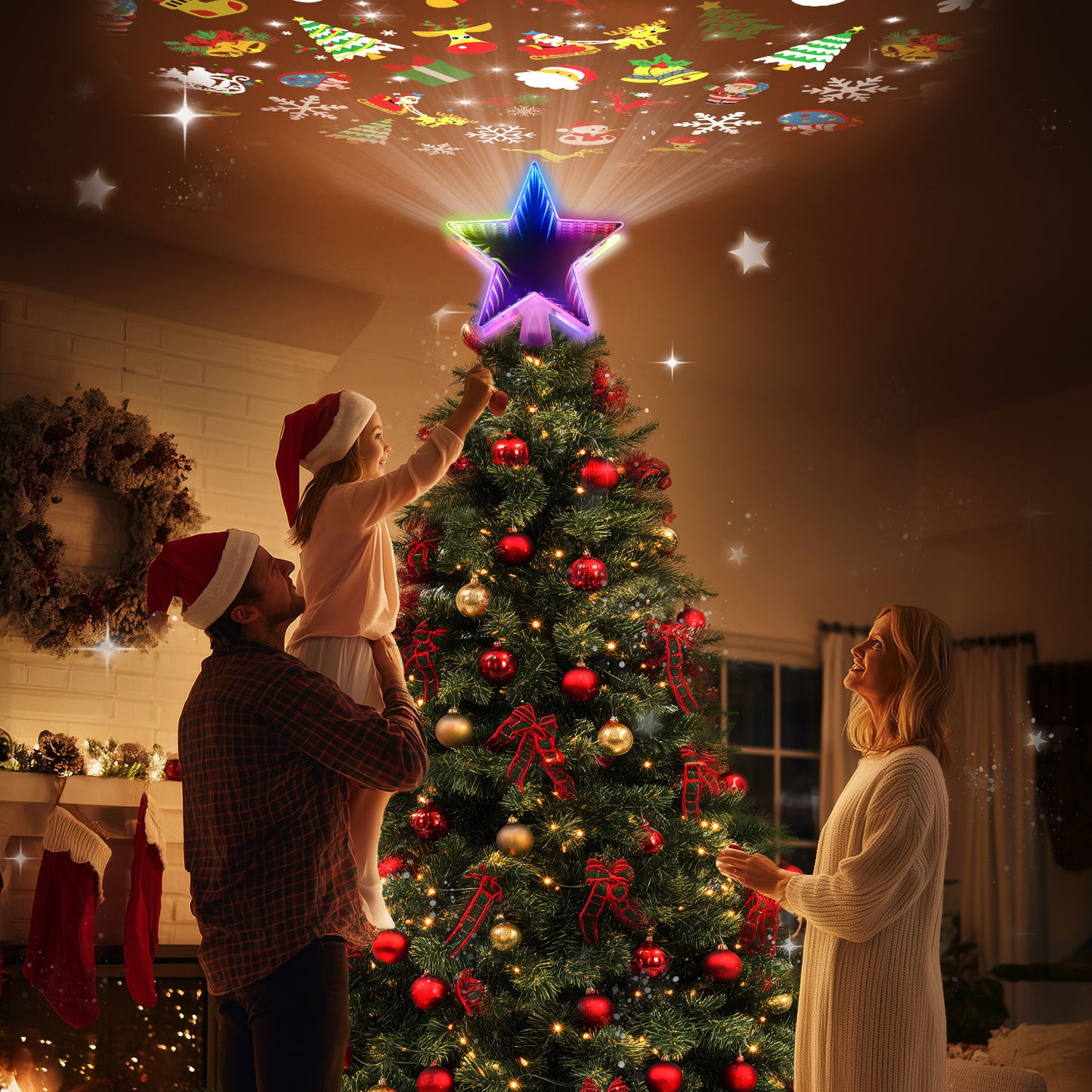 Christmas Tree Topper(3d Color Light)