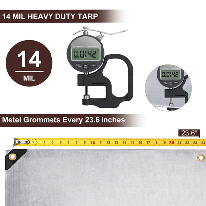14 Mil Heavy Duty Tarp 10x20Ft