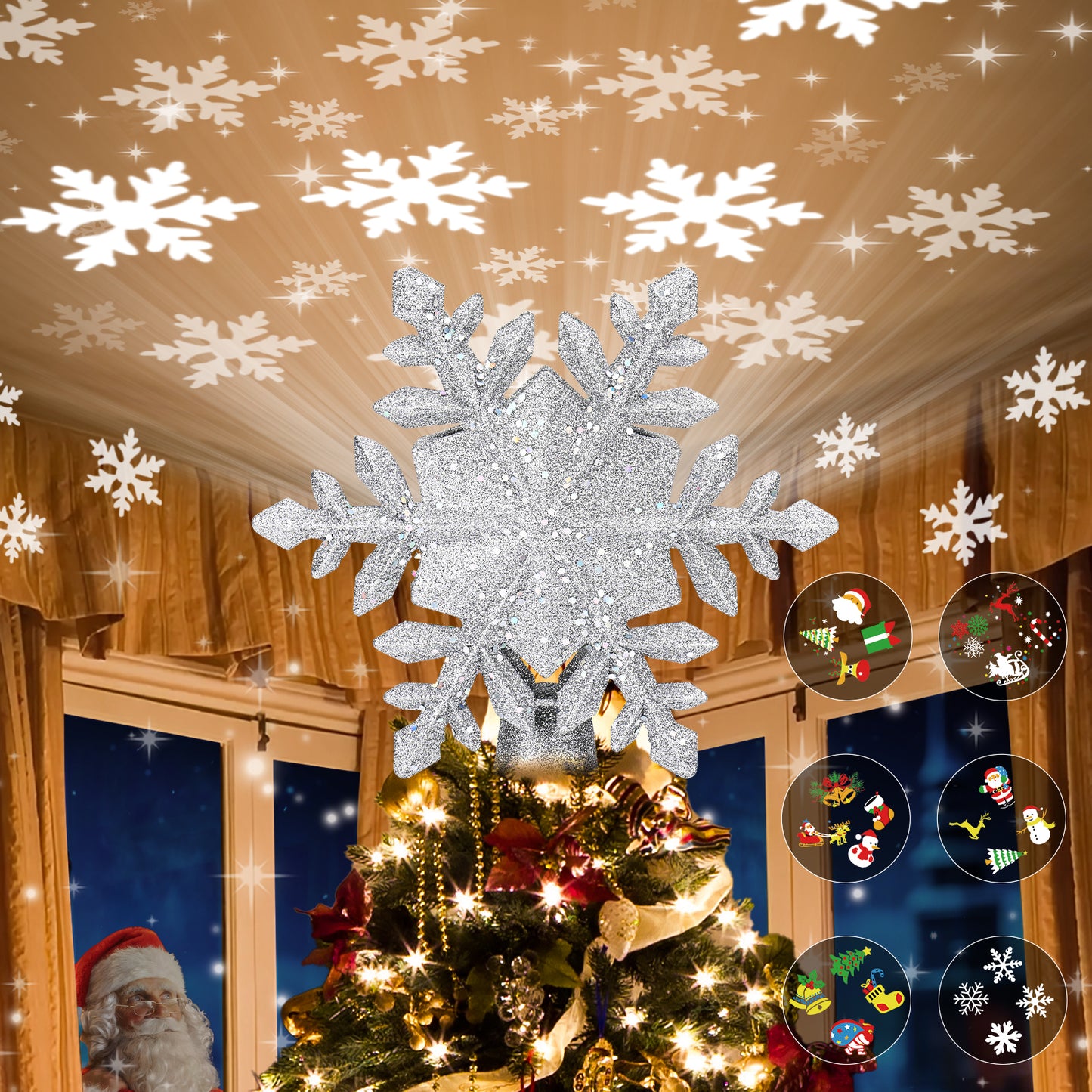 Christmas Tree Topper(Silver Snowflake)