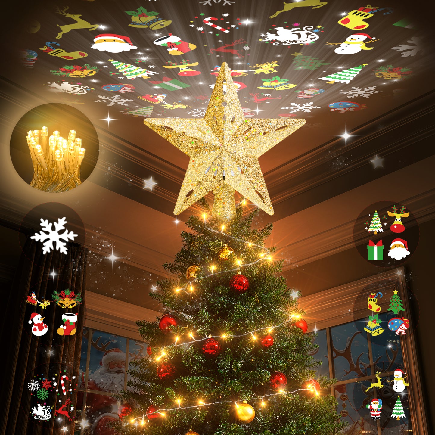 Christmas Tree Topper（Golden / Warm Light）