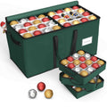 Christmas Ornament Storage Box with 8 Trays(Deep Green)