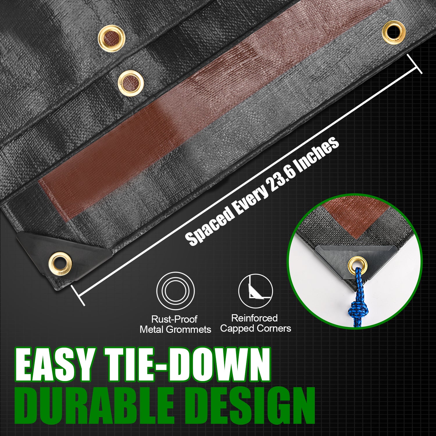 14 Mil Heavy Duty Tarp (Black/Brown)