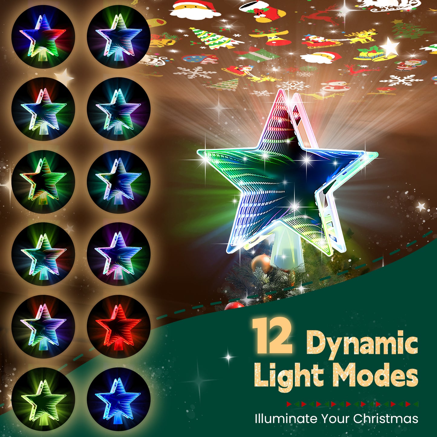 Christmas Tree Topper（3d Color Light）