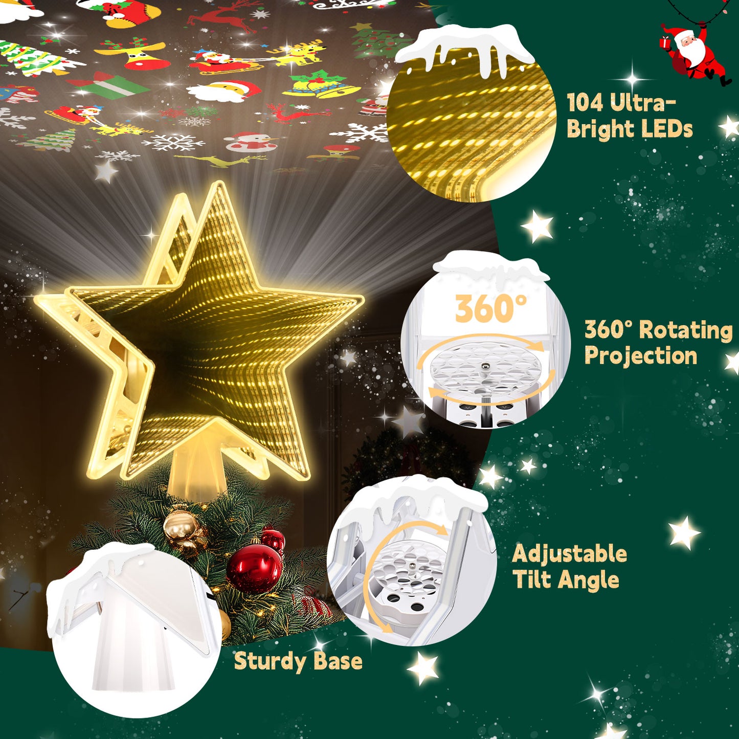 Christmas Tree Topper（3d Warm Light）