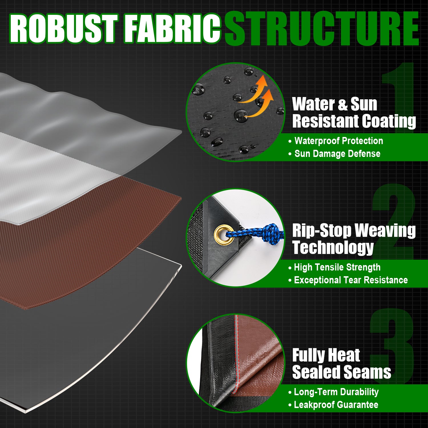 14 Mil Heavy Duty Tarp (Black/Brown)