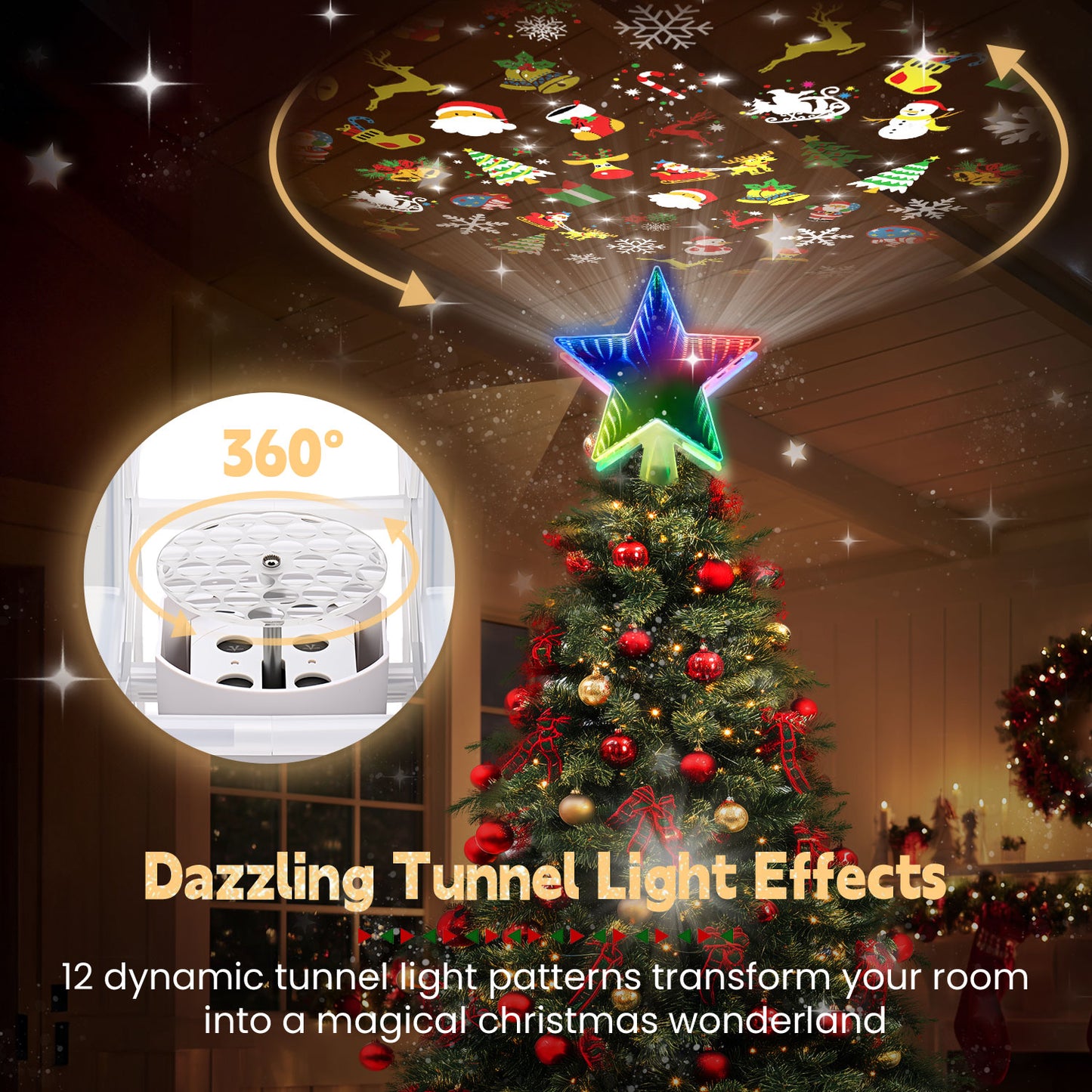 Christmas Tree Topper（3d Color Light）