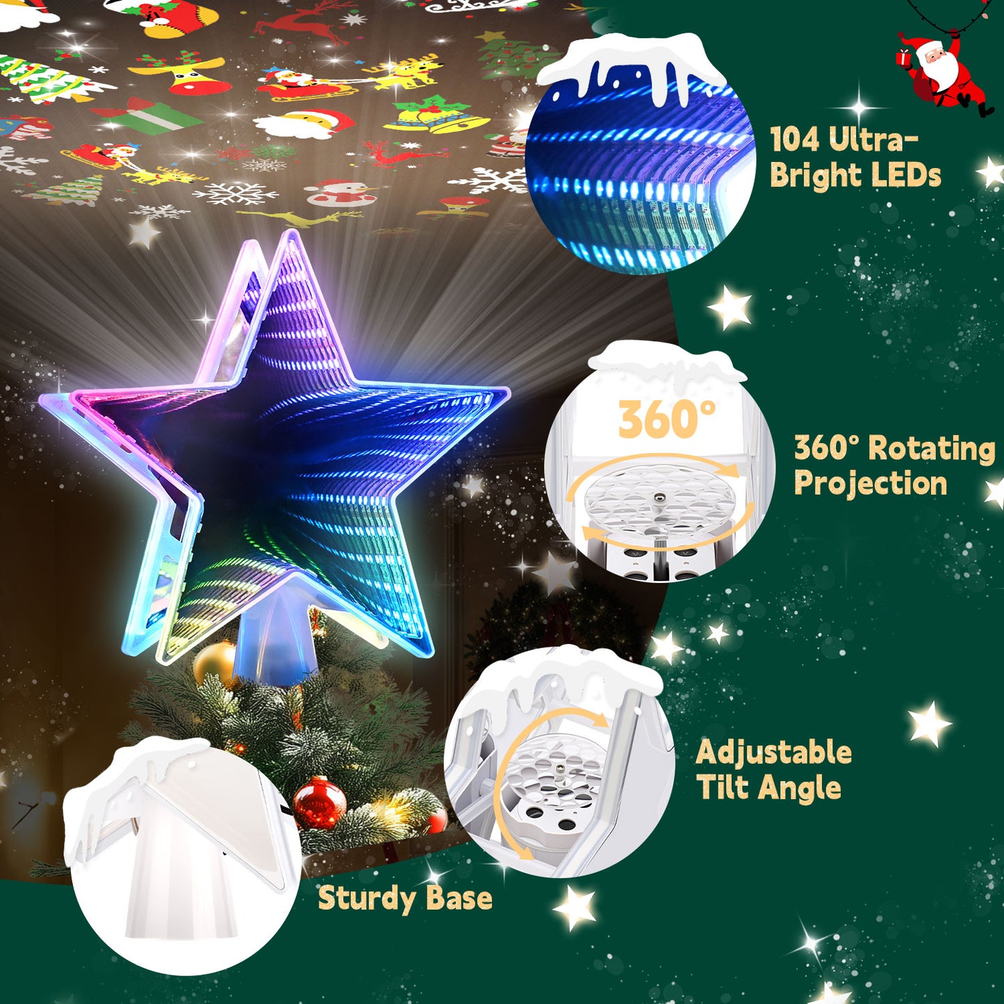 Christmas Tree Topper（3d Color Light）