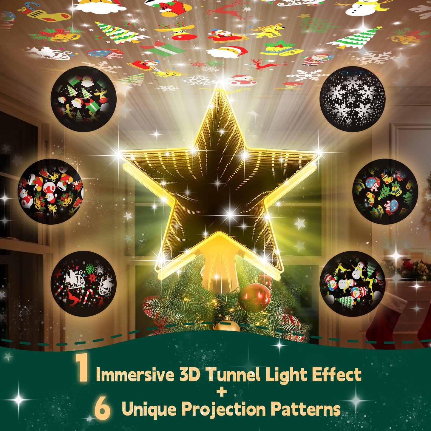 Christmas Tree Topper（3d Warm Light）