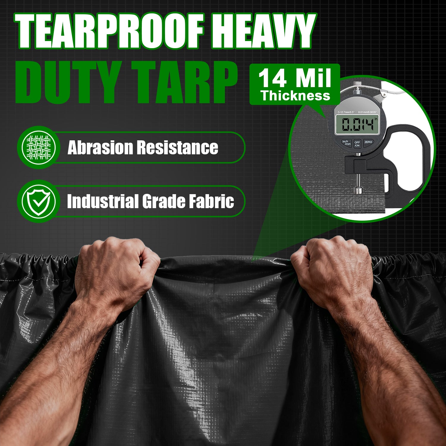 14 Mil Heavy Duty Tarp (Black/Brown)