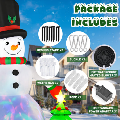 8FT Christmas Inflatables Snowman Outdoor Decorations