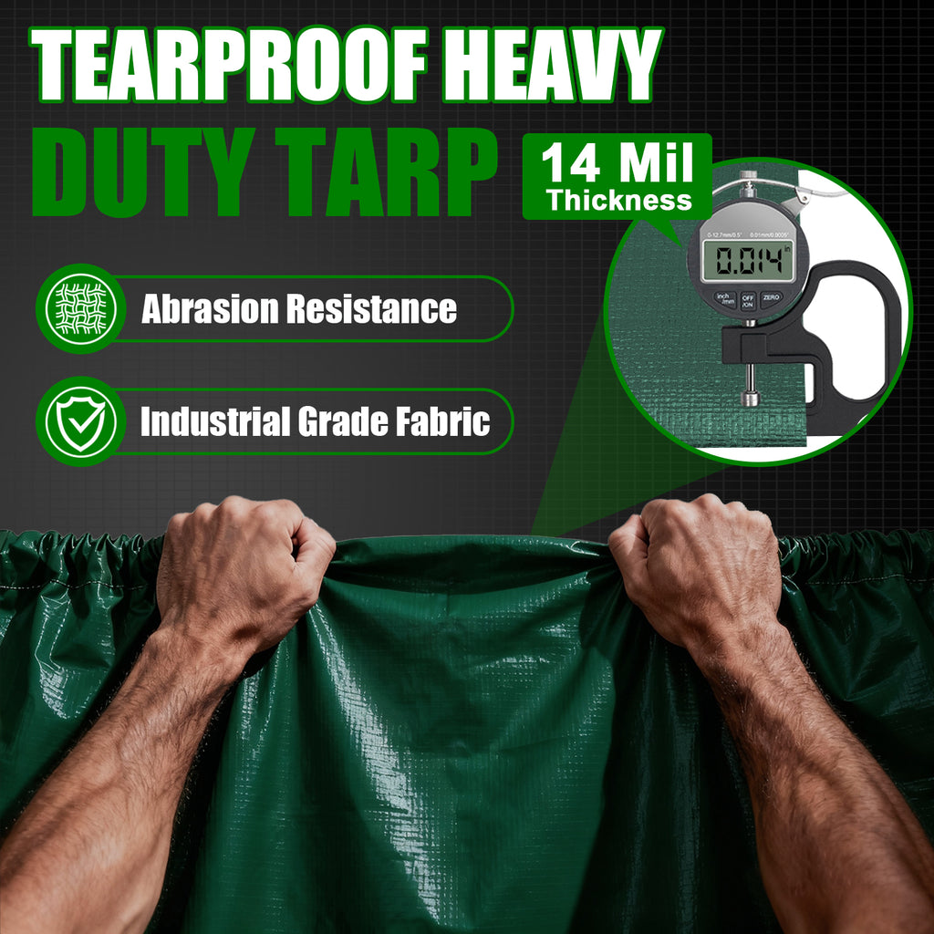 14 Mil Heavy Duty Tarp （Green)