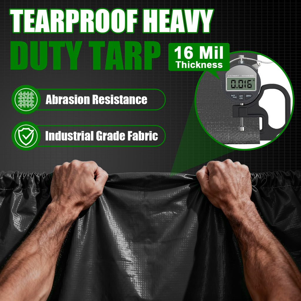 16 Mil Heavy Duty Tarp (Black/Green)