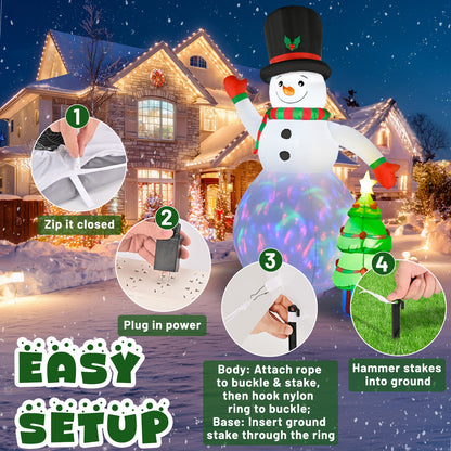 8FT Christmas Inflatables Snowman Outdoor Decorations