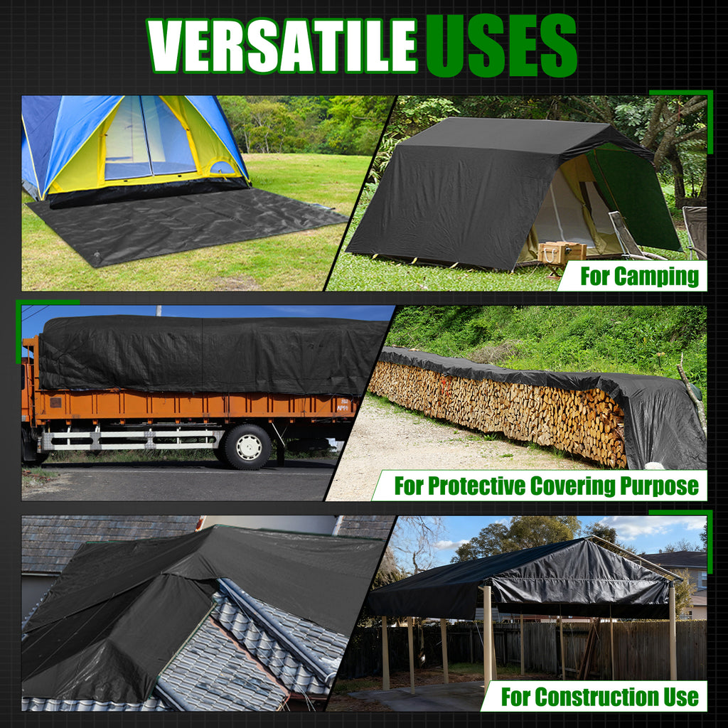 16 Mil Heavy Duty Tarp (Black/Green)