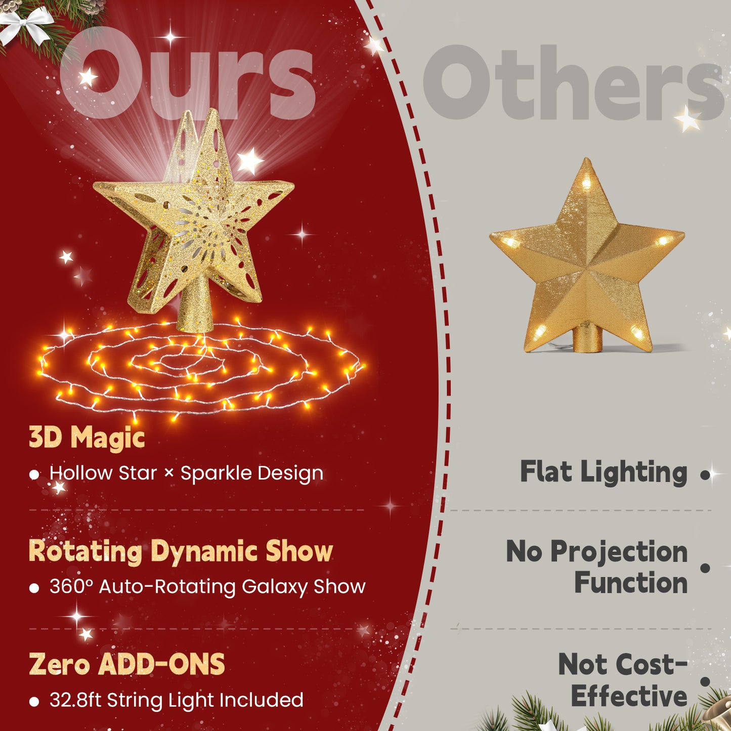 Christmas Tree Topper（Golden / Warm Light）