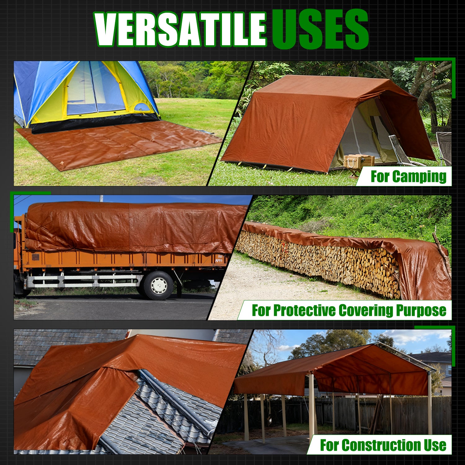 12 Mil Heavy Duty Tarp (Brown)