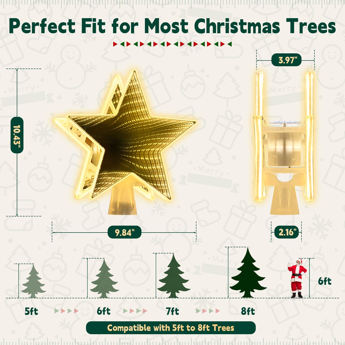 Christmas Tree Topper（3d Warm Light）
