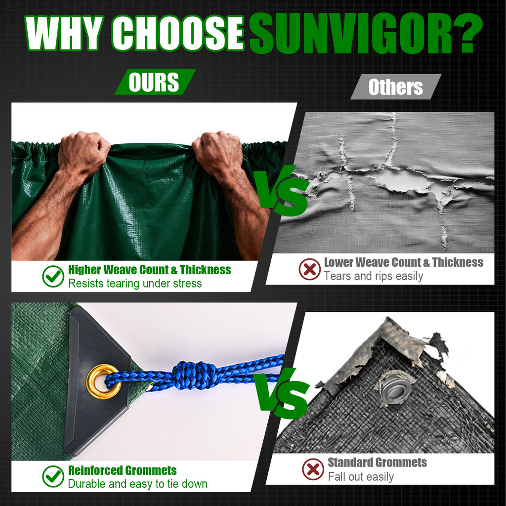14 Mil Heavy Duty Tarp （Green)