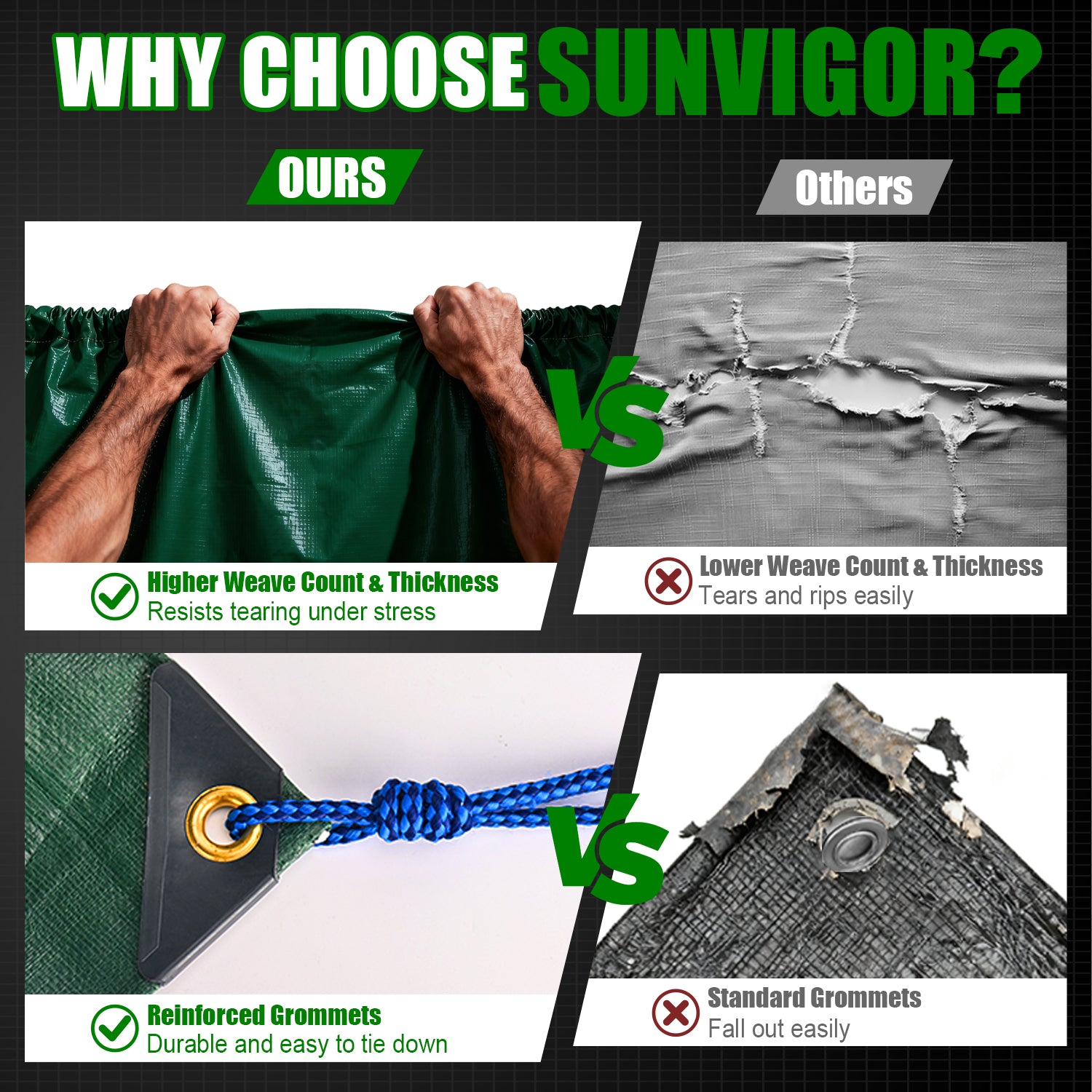 14 Mil Heavy Duty Tarp （Green)
