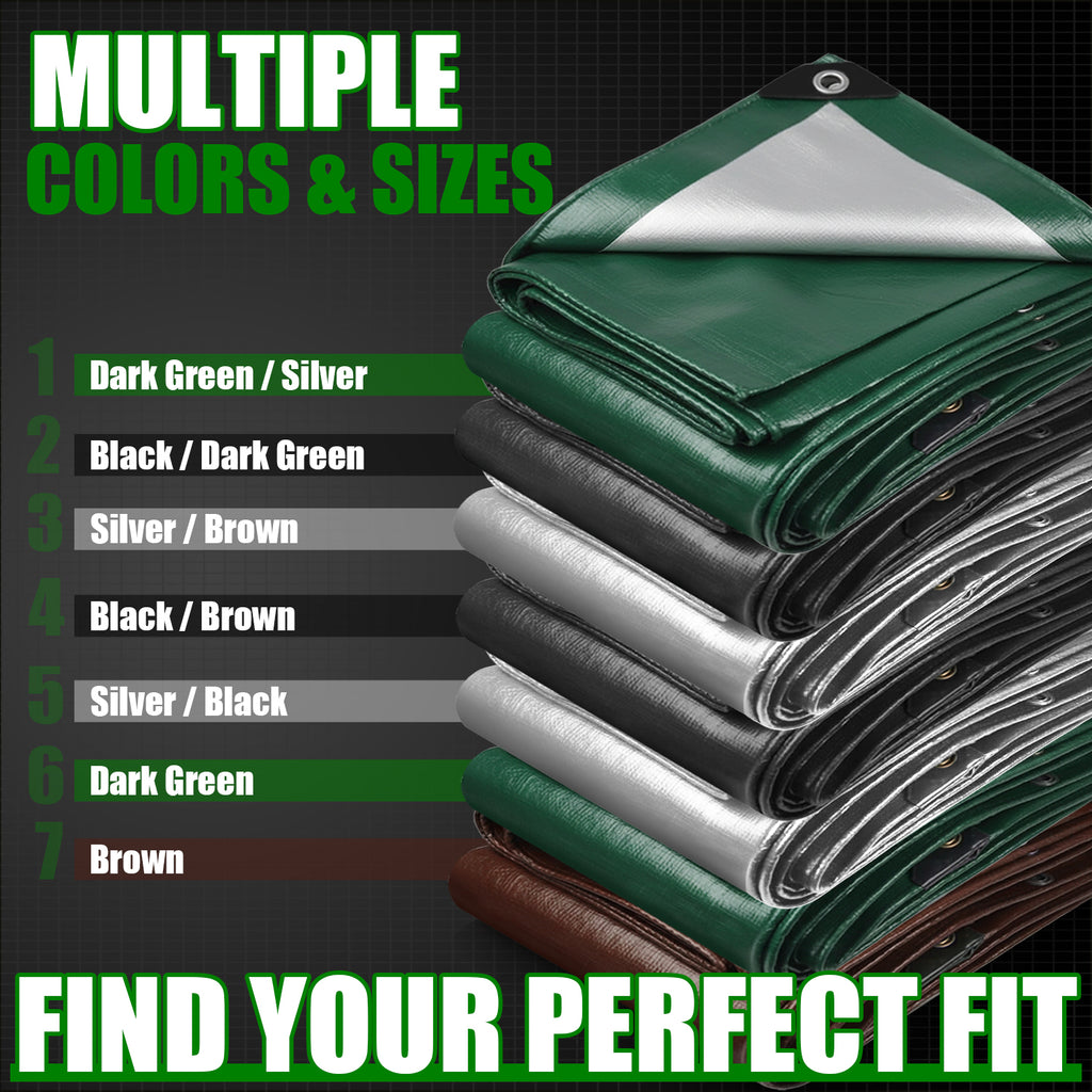 16 Mil Heavy Duty Tarp (Black/Green)