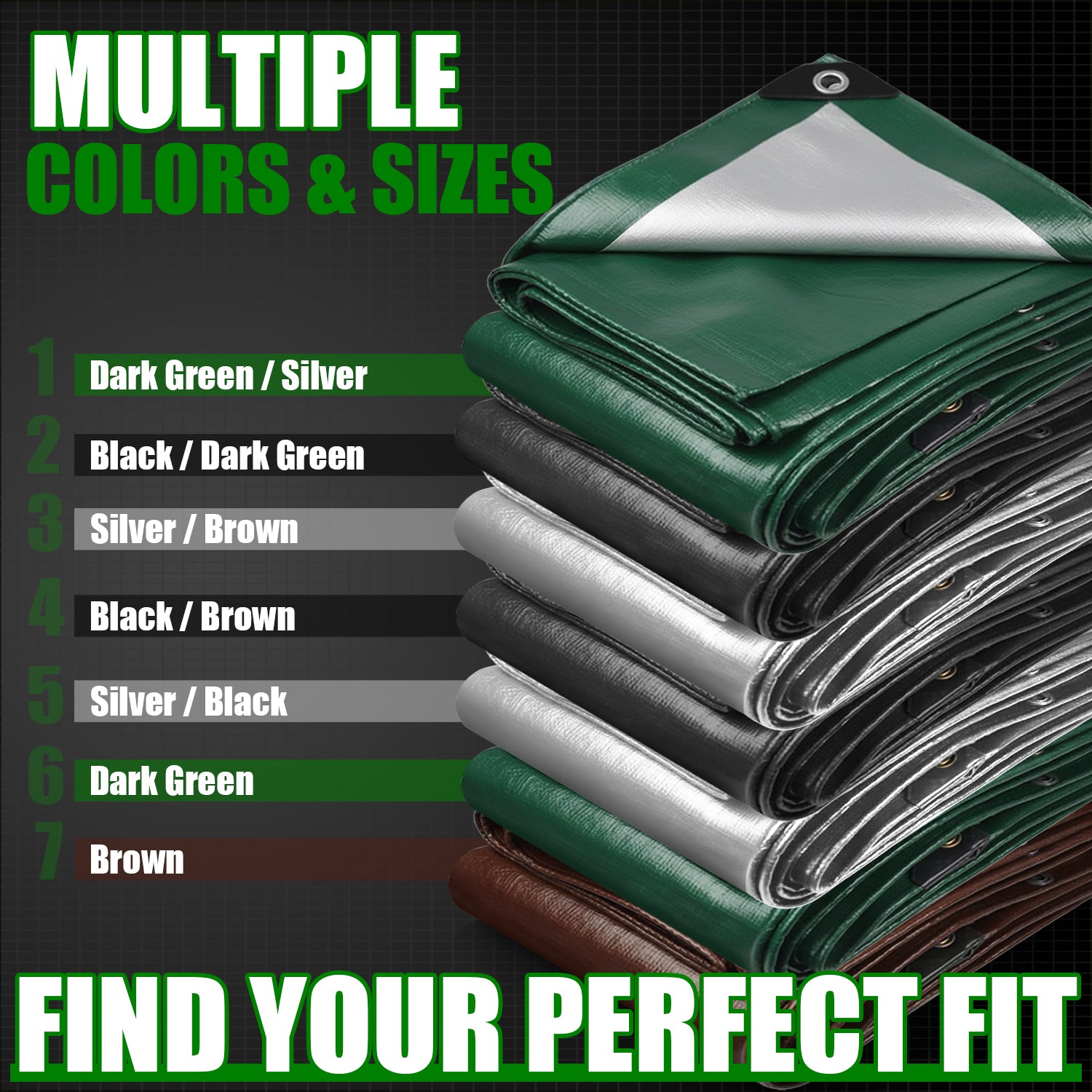 14 Mil Heavy Duty Tarp （Green)